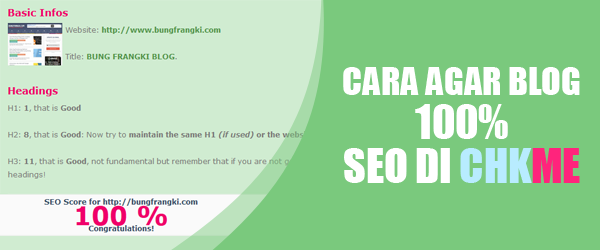 Agar Blog 100% SEO di Chkme Baik di Homepage dan Postingan Blog