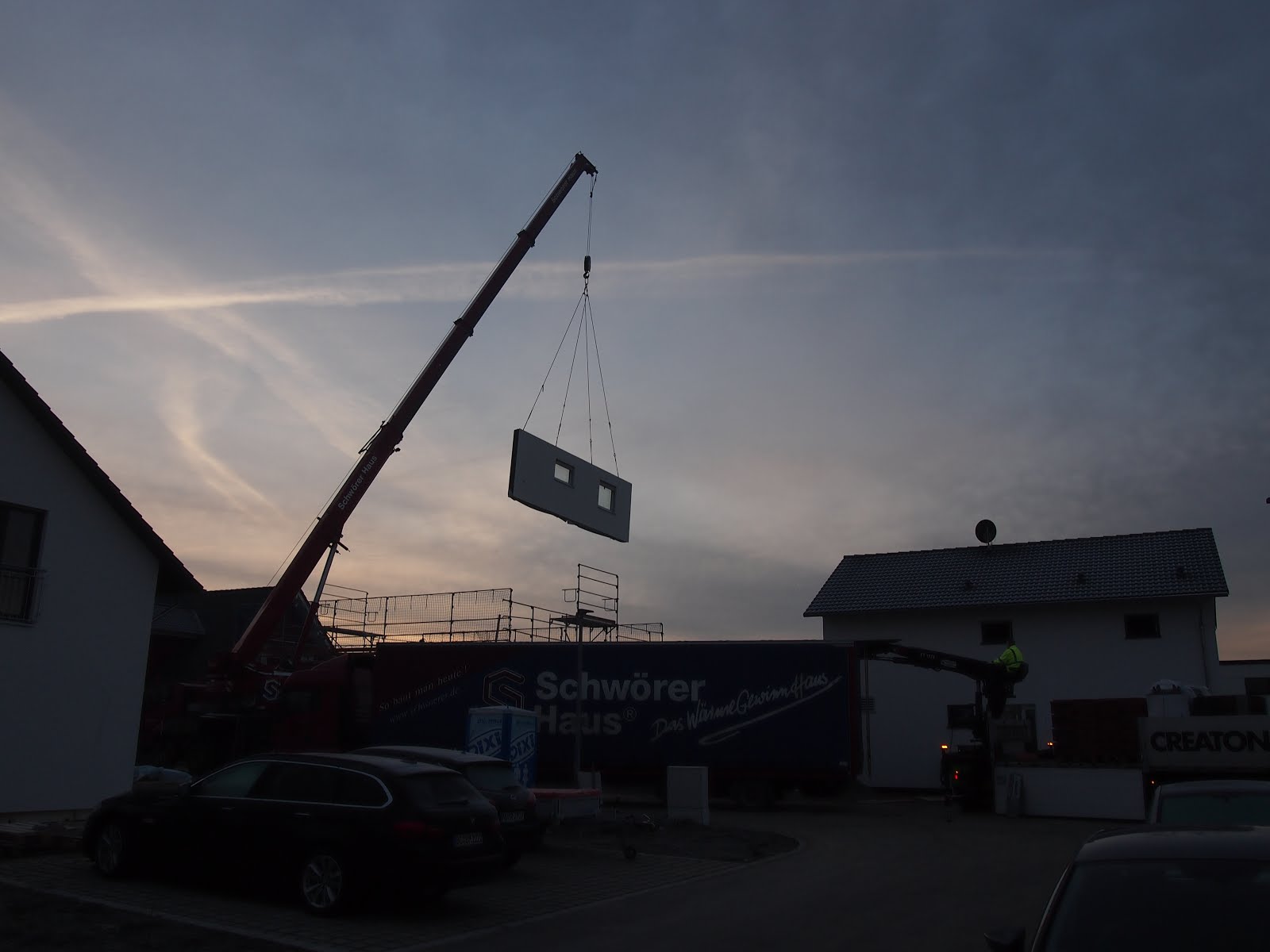 Unser Haus In Unterelchingen 14 02 Das Haus Wird Aufgestellt