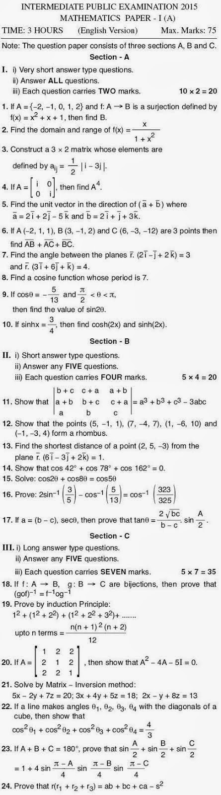 Ap intermediate english model papers