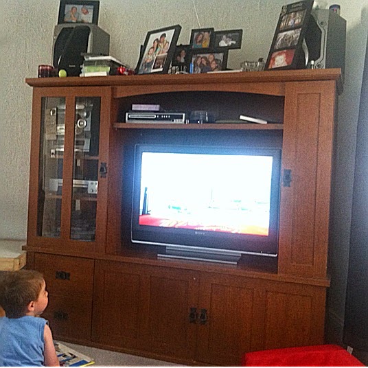 The Spectacular Attempt Old Dresser/Buffet Turned TV Stand