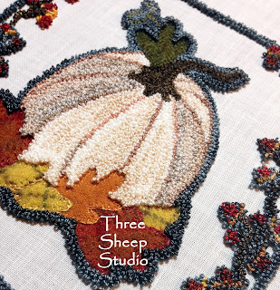 Punch Needle and Wool Applique by Rose Clay at ThreeSheepStudio.com Punch Needle and Wool Applique by Rose Clay at ThreeSheepStudio.com