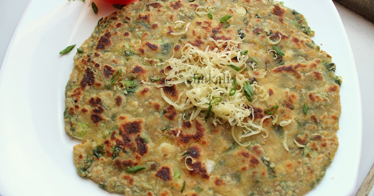 Cheesy Spring Onion Paratha चकली