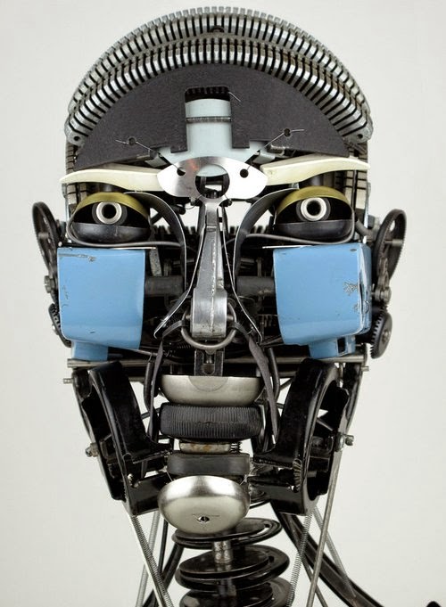 07-Jeremy Mayer-Typewriter-Robot-Sculptures-www-designstack-co