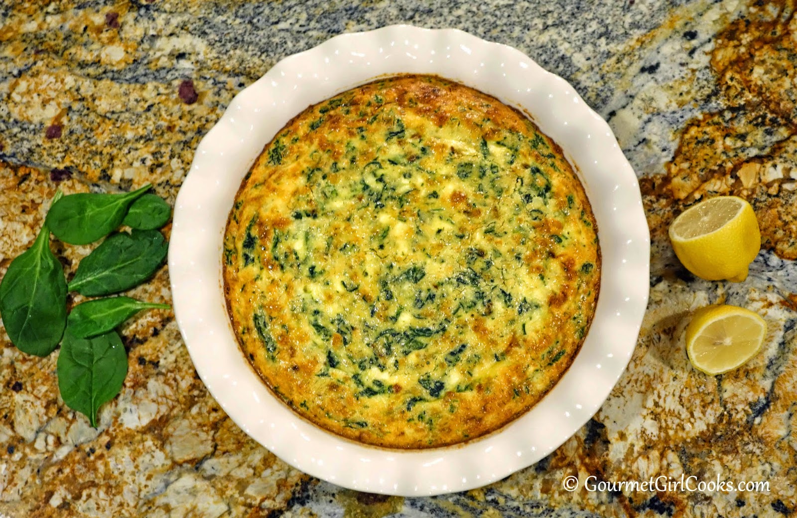 Gourmet Girl Cooks Greek Style SpinachFeta Pie (Modified Crustless