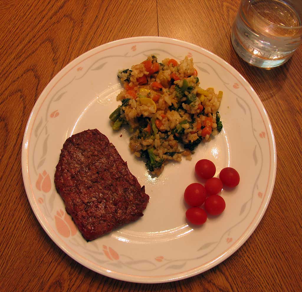 Poppular Photography Cube Steak with Vegetable Stir Fry Rice