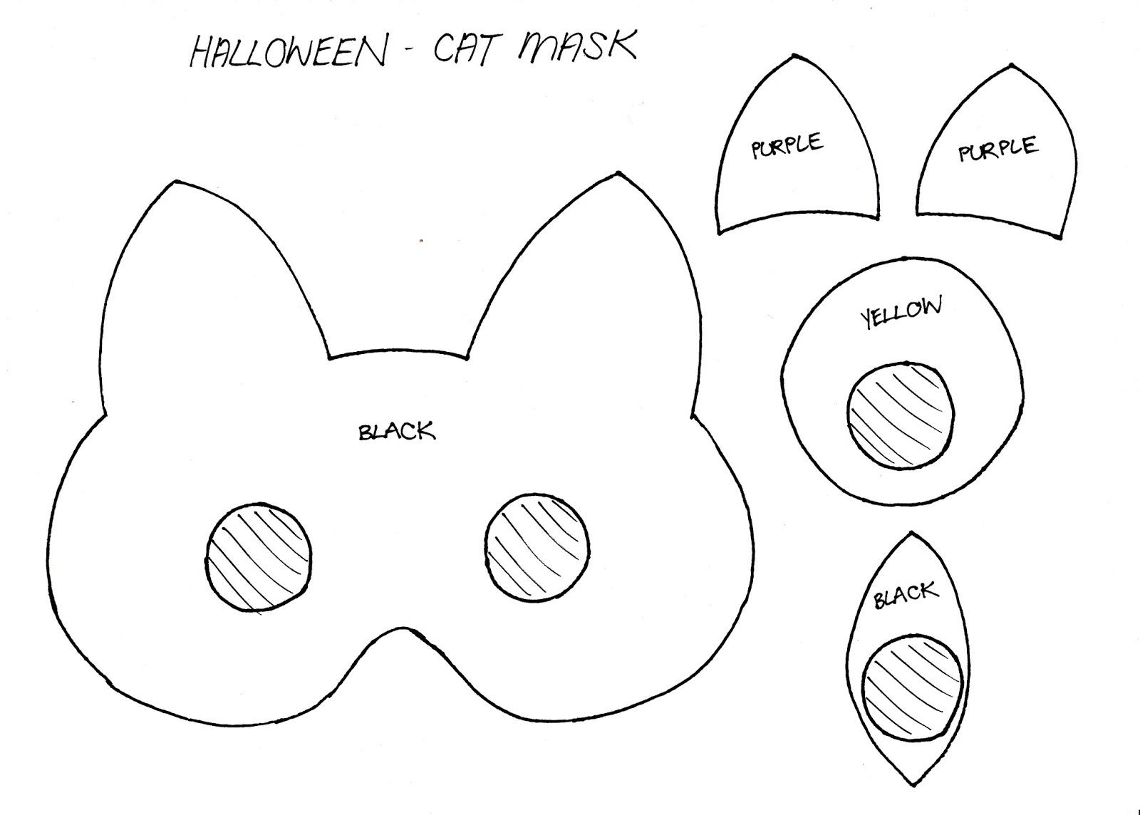 halloween cat mask cutout. monster mask printable monster horns halloween cat mask cutout. monster mask printable monster horns