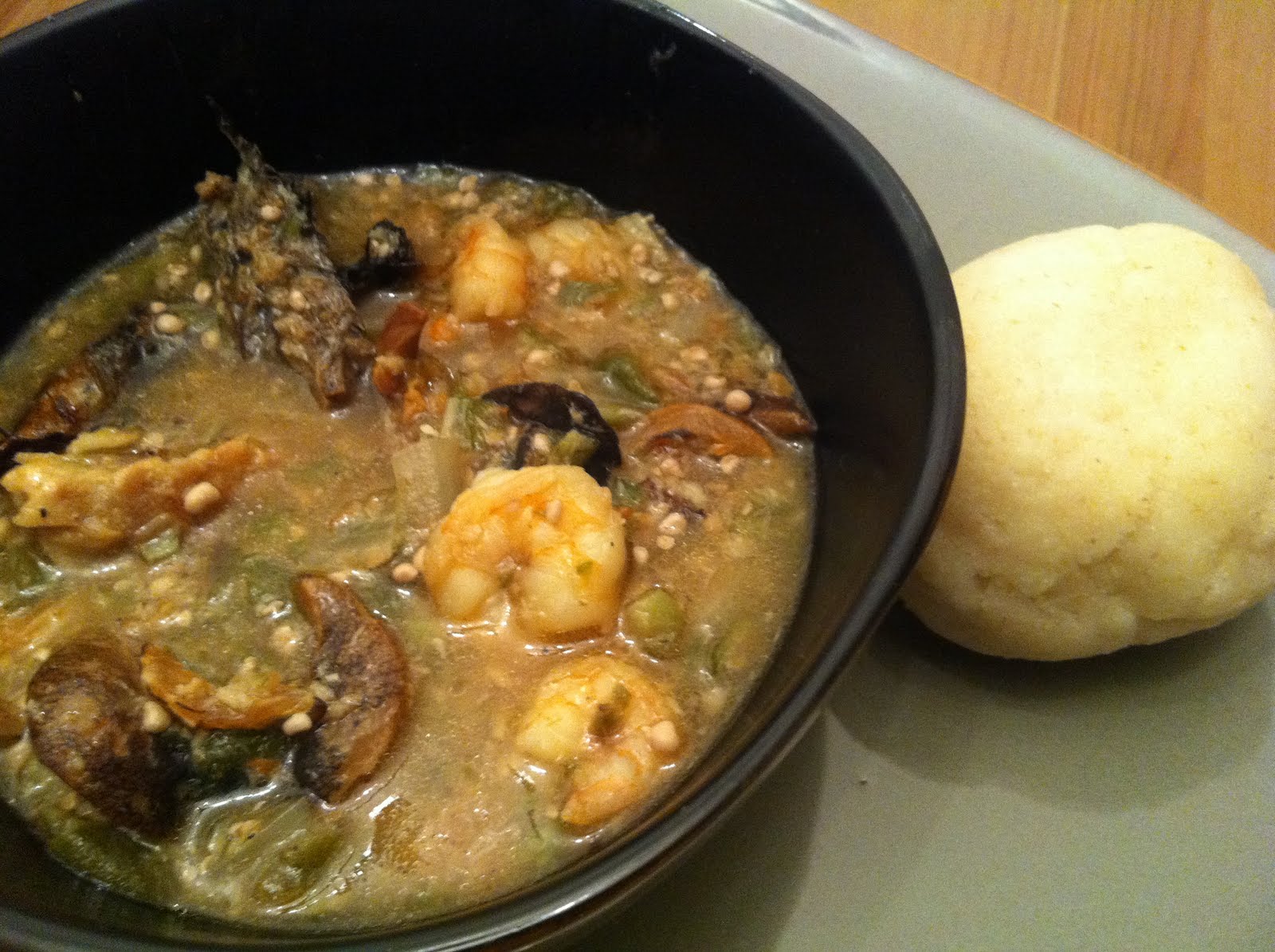 Dans Ma Cuisine Garri and Plain white Okra soup