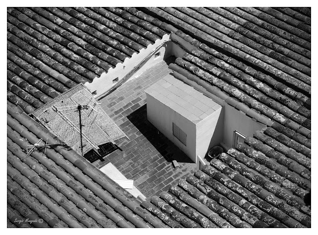 Foto en blanco y negro de Mahón (Menorca)