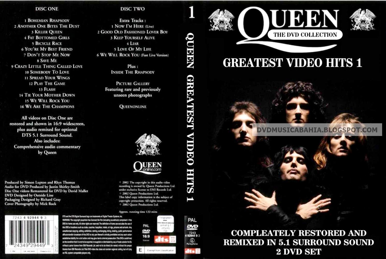 LOS MEJORES DVD DE MUSICA Y MAS....!!!! QUEEN GREATEST VIDEO HITS
