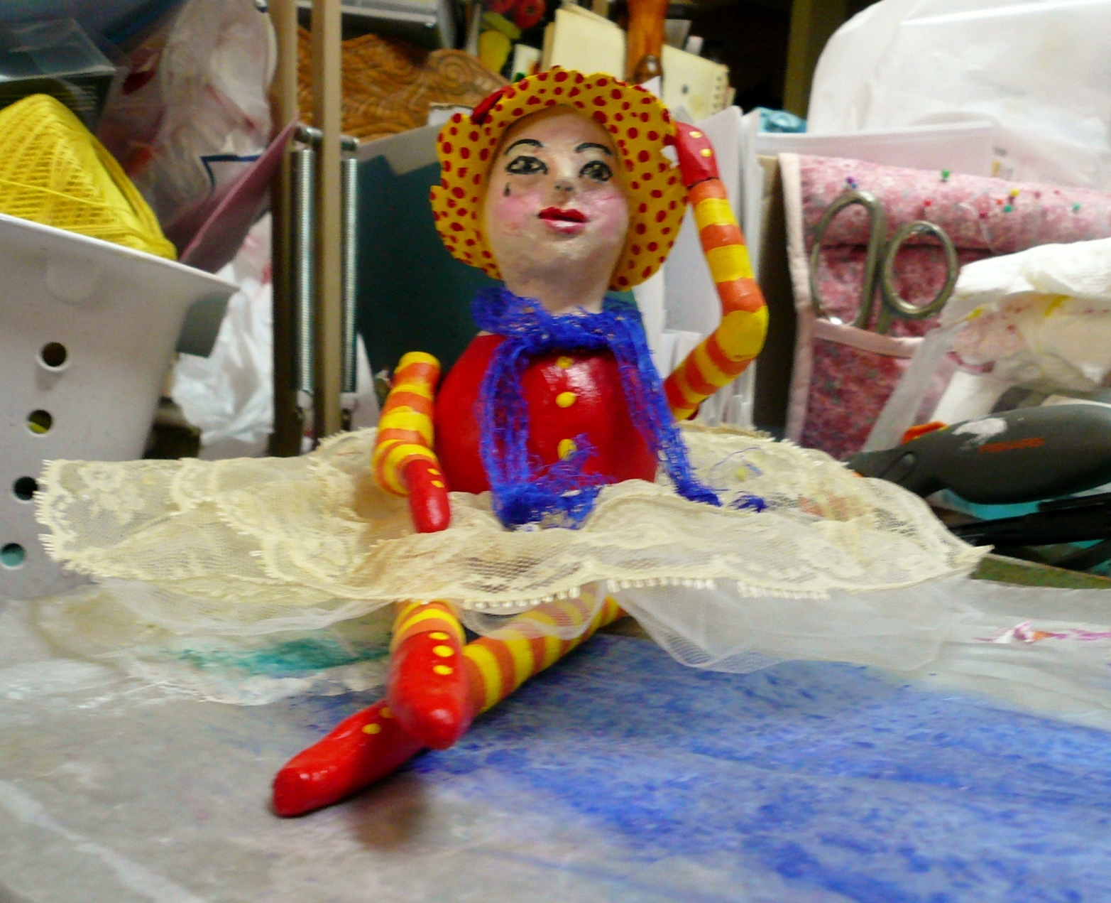 Moxie Blue LOLLY Articulated Paper Clay Doll