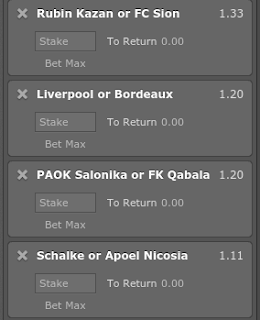 Accumulator tip with odds (2.32), staked 1pt. Accumulator tip with odds (2.32), staked 1pt.