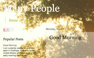 Screenshot by John H Strange Image of the blog Many People