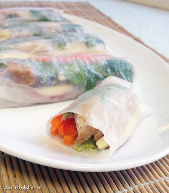 Chicken and Apple Rice Paper Rolls © www.foodabylife.com