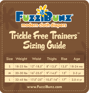 Fuzzibunz One Size Elite Size Chart