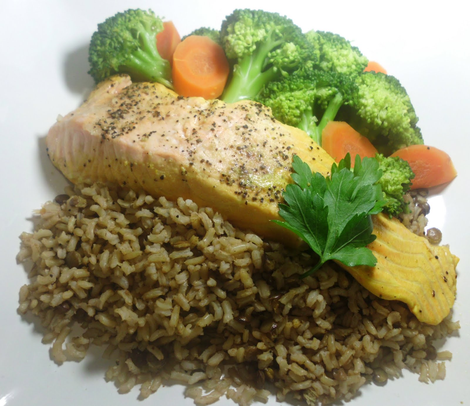 Toronto's 1 Private Chef May Clean Poached Salmon & Brown Rice Pilaf