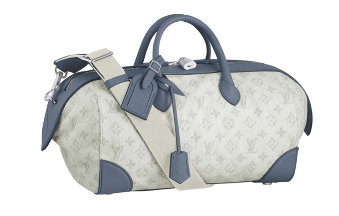 Louis Vuitton Blue Monogram Denim Speedy Squat MM Round Bag