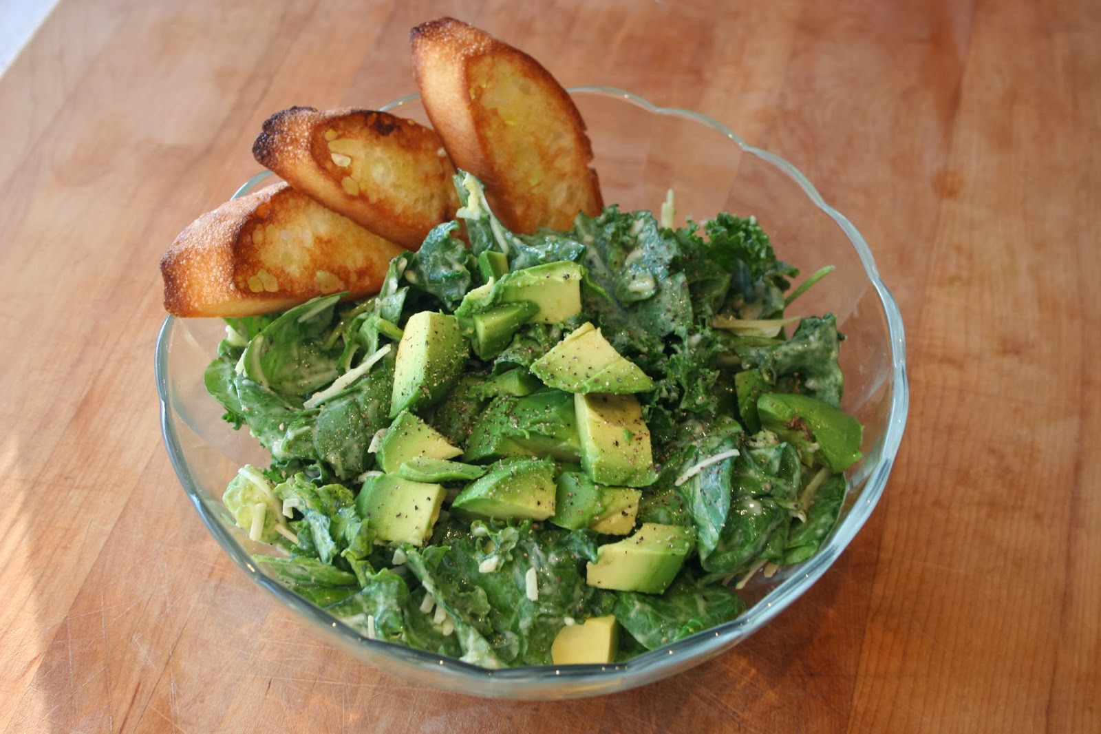 Just A Darling Life fancy caesar salad [spinach, kale, avocado whats