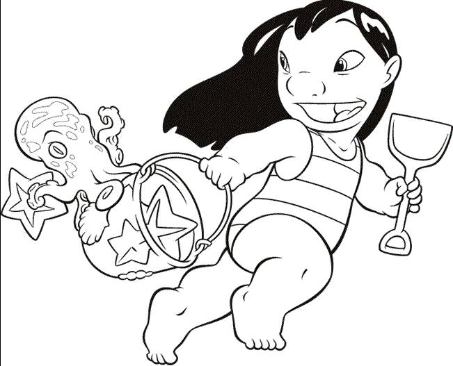 Coloring Pages / lilo stitch with the title lilo and stitch coloring title=