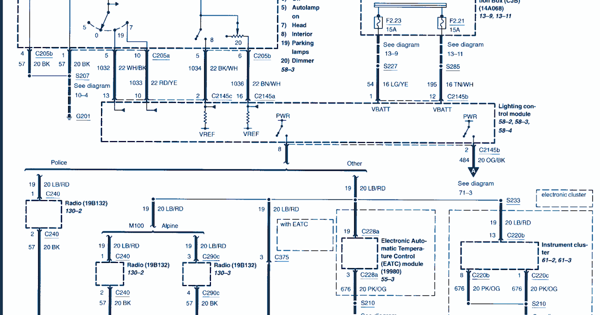 Light circuit diagram: 2003 Ford Crown Vic Wiring Diagram
