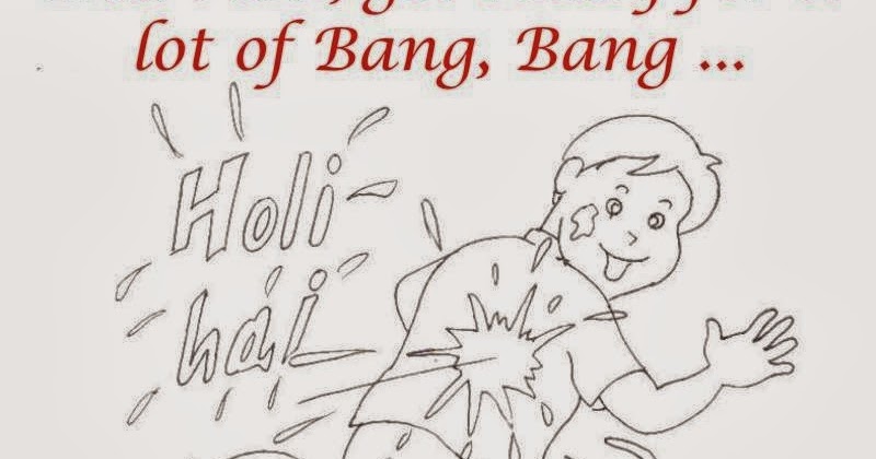 Happy Holi Coloring Pages For Kids Cute Tanishka