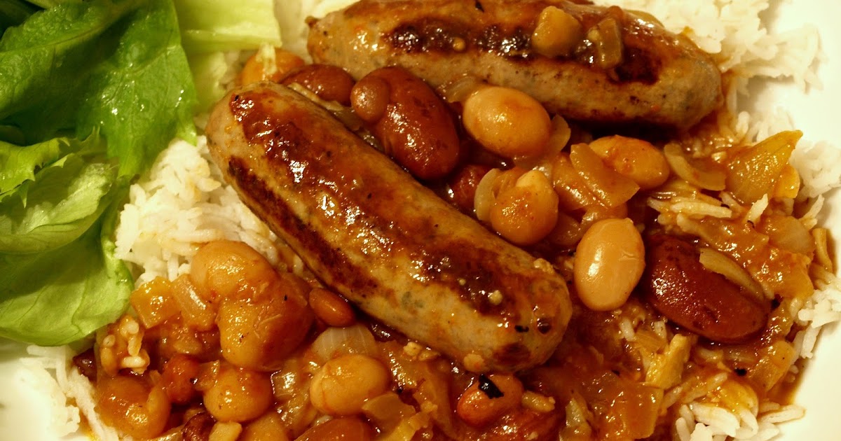 Mark's Veg Plot Sausage and Bean casserole with Chipotle