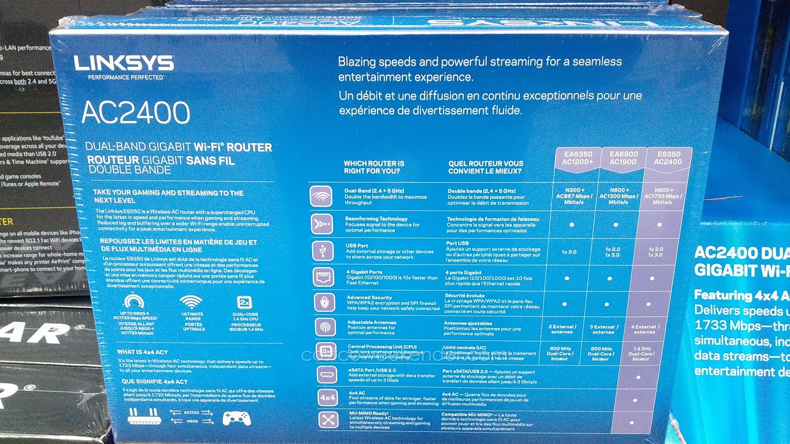 Linksys AC2400 Wireless Dual Band Gigabit WiFi Router Costco Weekender