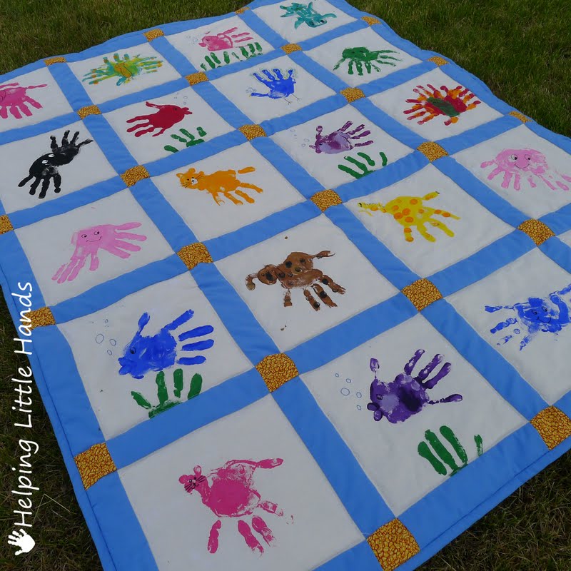 Pieces by Polly Hand Print Animals Quilt