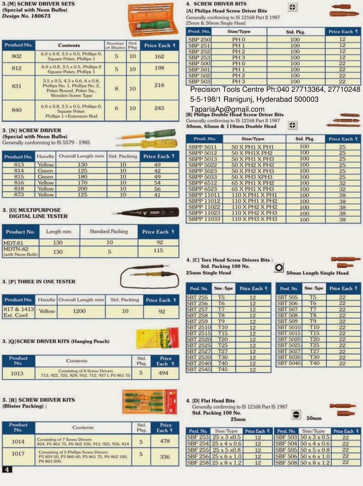 Taparia Tools Price List Catalogue Taparia Tools Prices Price List