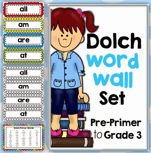 Dolch Word Walls Pre-Primer, Primer, Grade 1, Grade 2 and Grade 3 Bundled