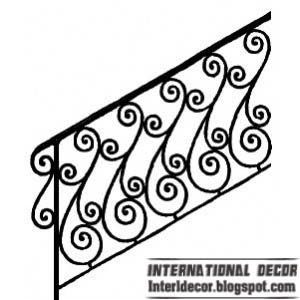 contemporary iron stairs railing design