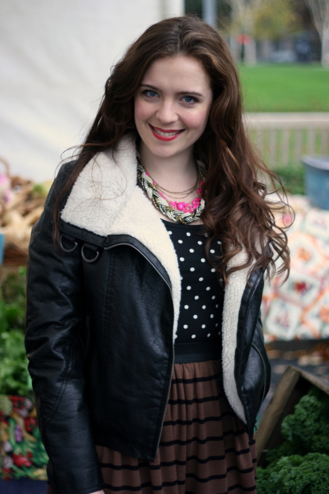 How to Wear DIY Simple gathered stripe skirt made edgy / Create / Enjoy