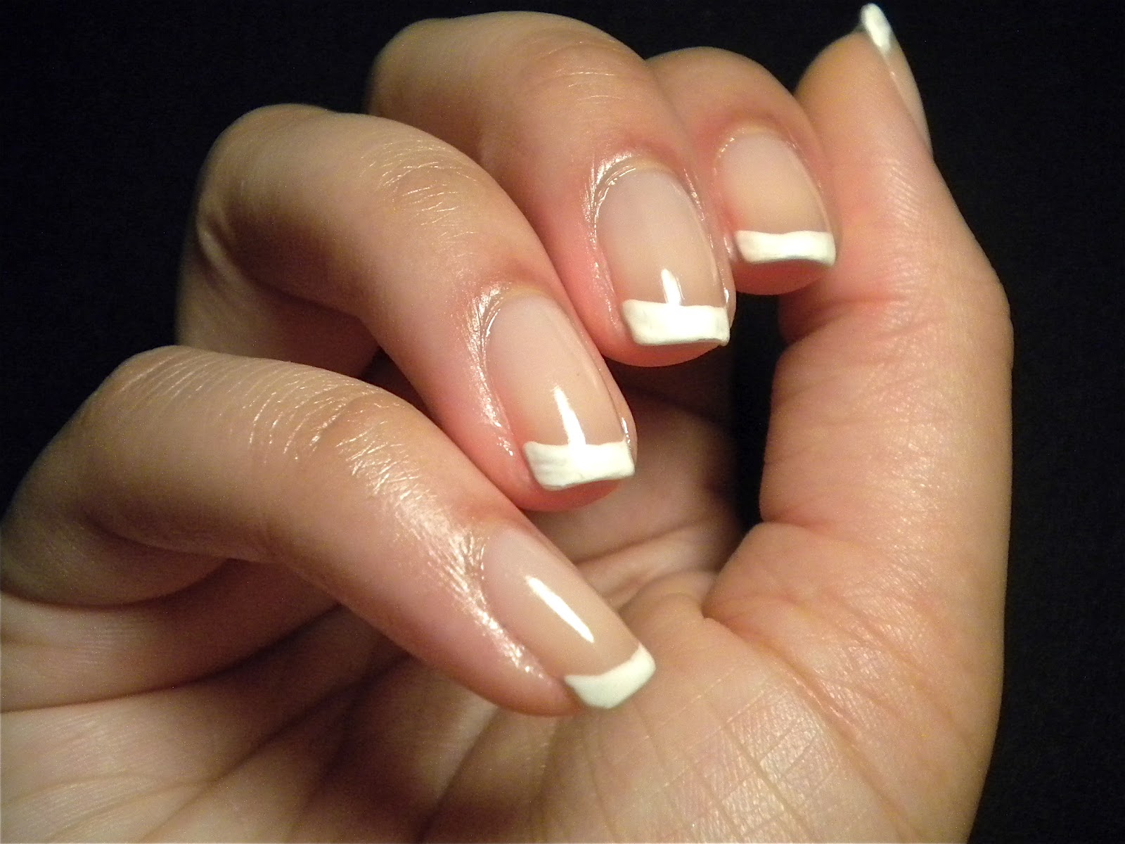 1. Pink and White French Manicure Nail Design - wide 1