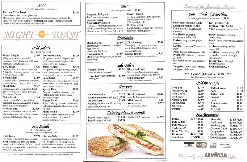 Toast Cafe Menu Los Angeles Toast Cafe Menu Los Angeles