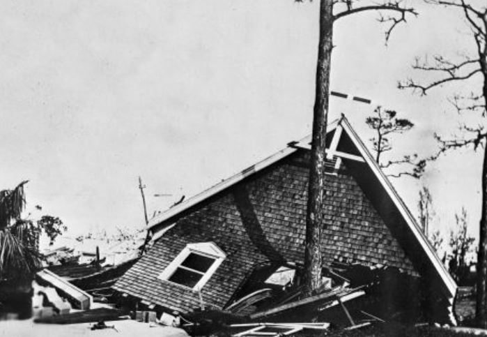 St. Andrew’s Church af- ter 1928 Okeechobee Hurricane. Click photo: