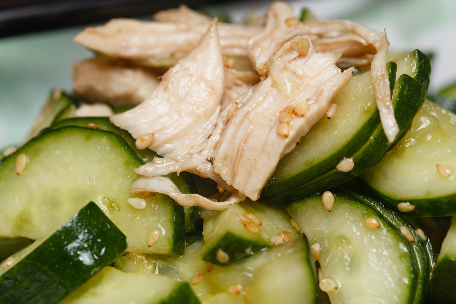 kruizing with kikukat Cucumber and Chicken Namasu