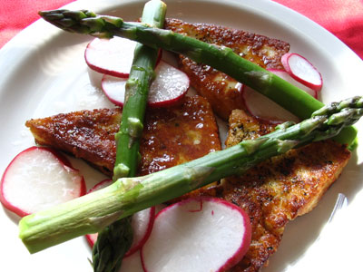 Fried Halloumi Saganaki in addition to Asparagus