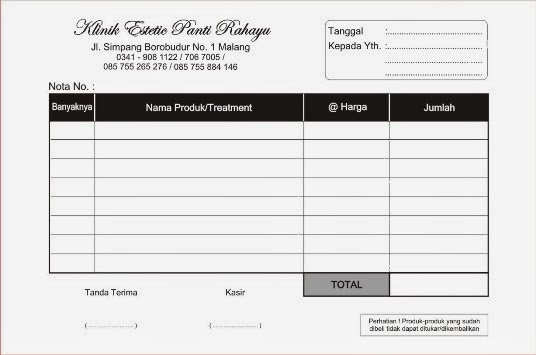 Nota Faktur Kwitansi Invoice Percetakan Murah Di