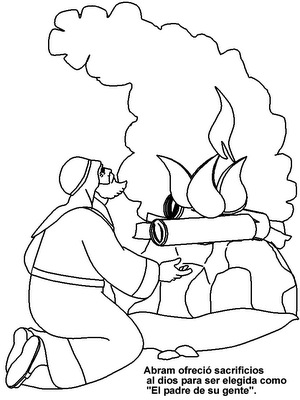 Dibujo de Abraham ofreciendo a su hijo para colorear