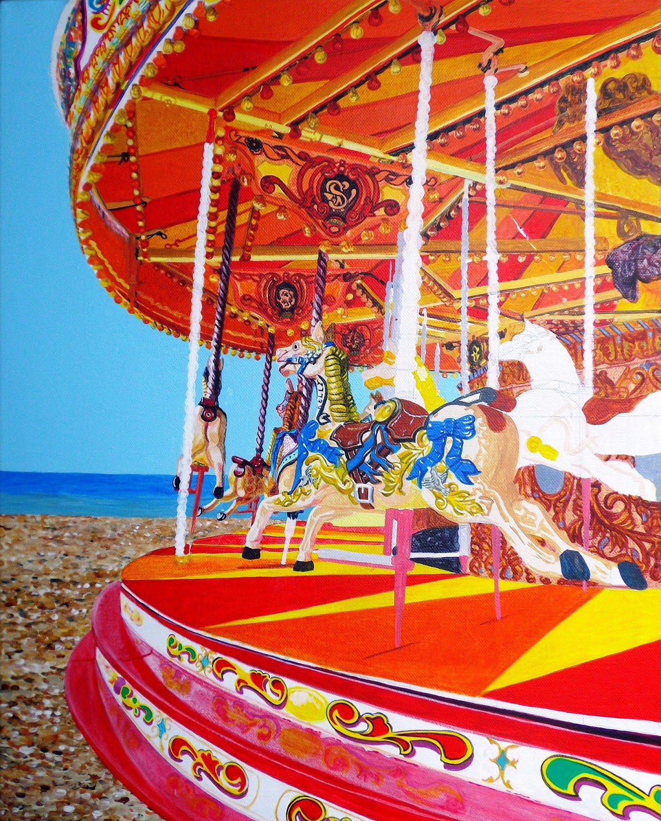 ORIGINAL ART by Paula Oakley Paintings of Brighton beach, Part 1