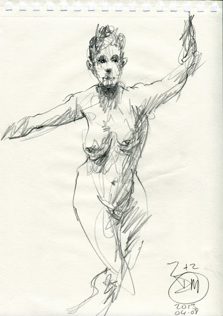 Life drawing sketch by David Meldrum 20130409