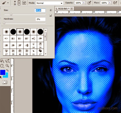 Photoshop Tutorial : Blue Halftone Skin Effect Photo Manipulation