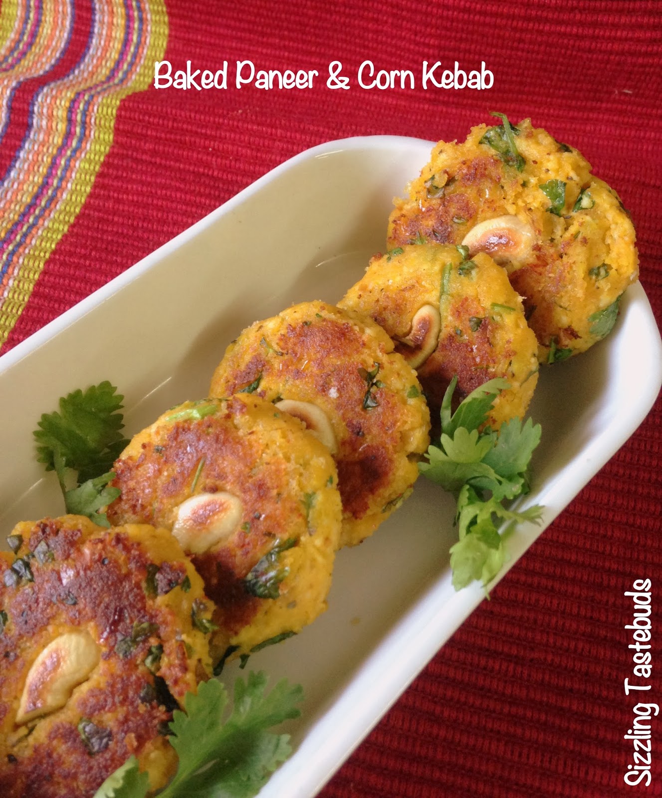 Sizzling Tastebuds Baked Paneer Corn Kebab Cottage cheese & Corn