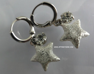 earrings with silver star charms