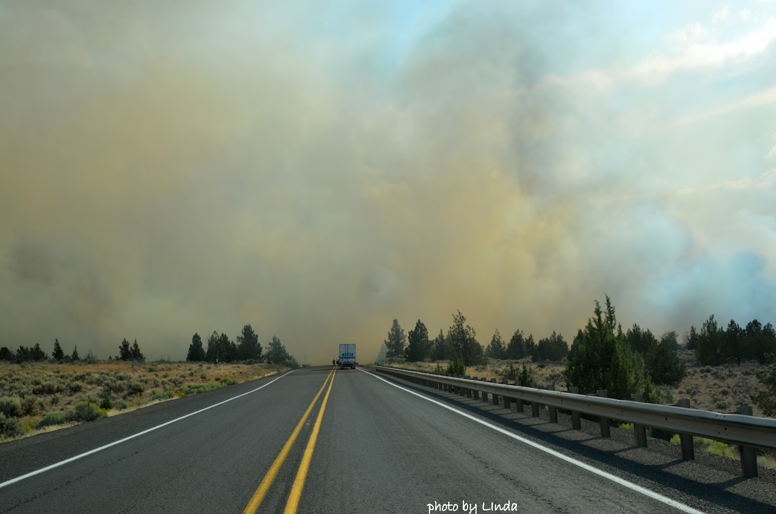 Oregon through my eyes Fire Hwy 97 North of Madras