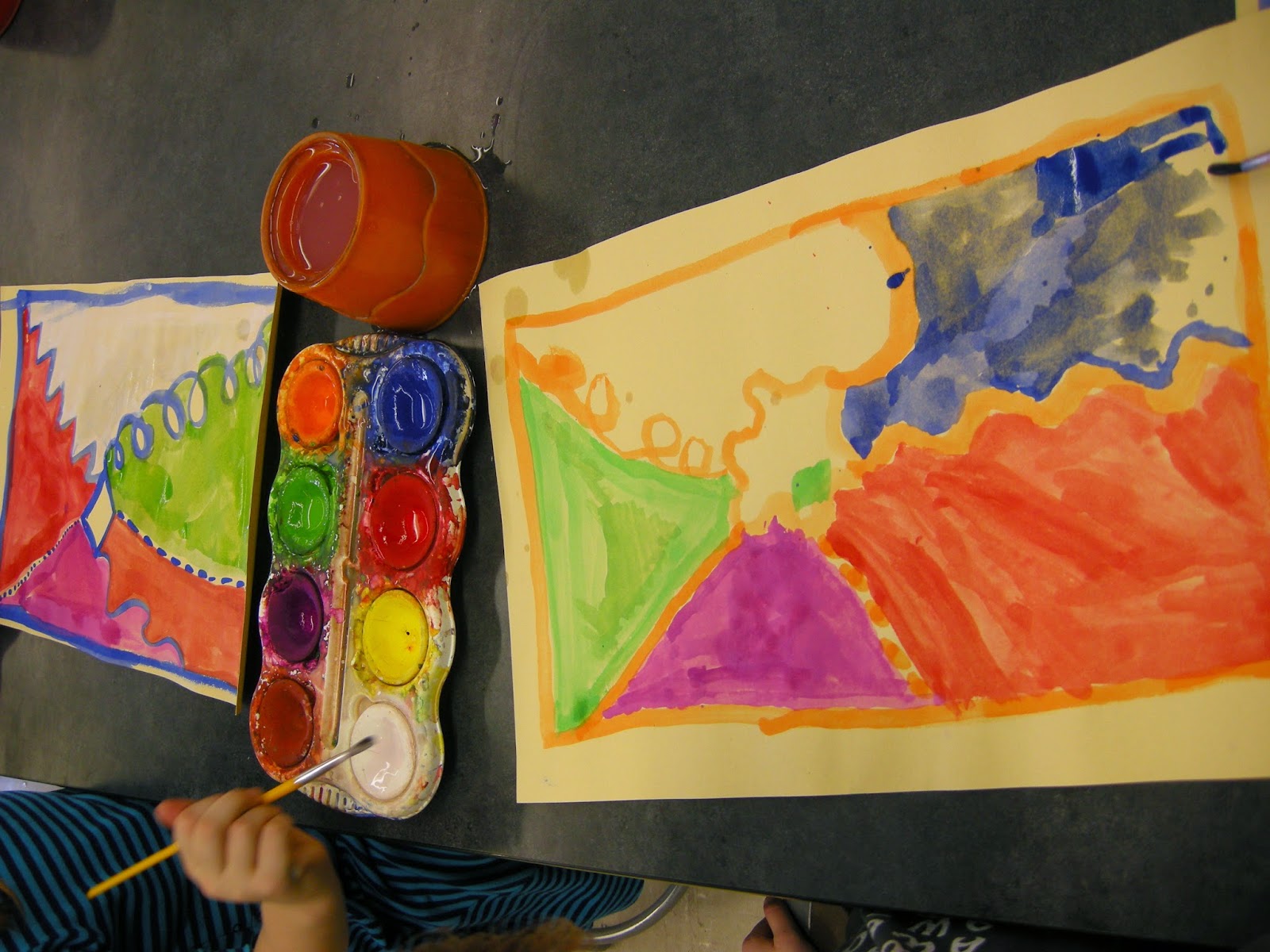 Zilker Elementary Art Class 1st Grade Abstract Paintings