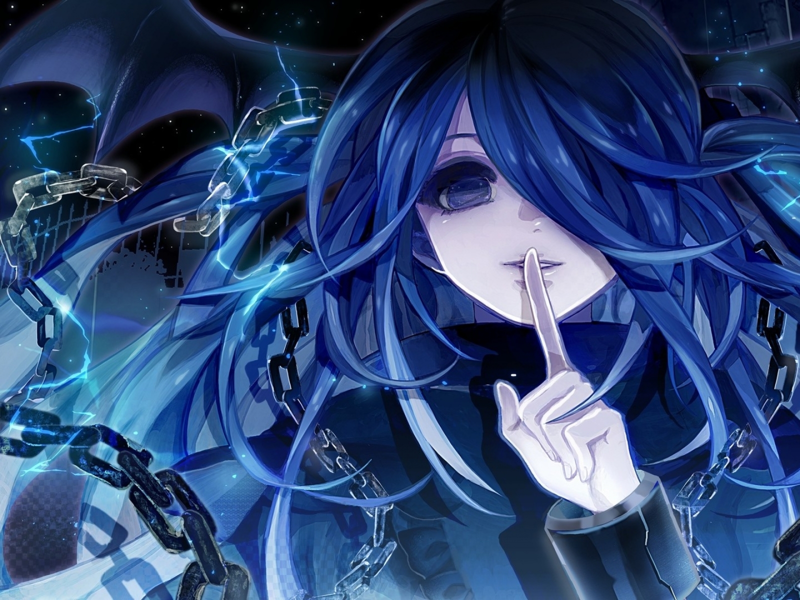 vampire anime with blue hair