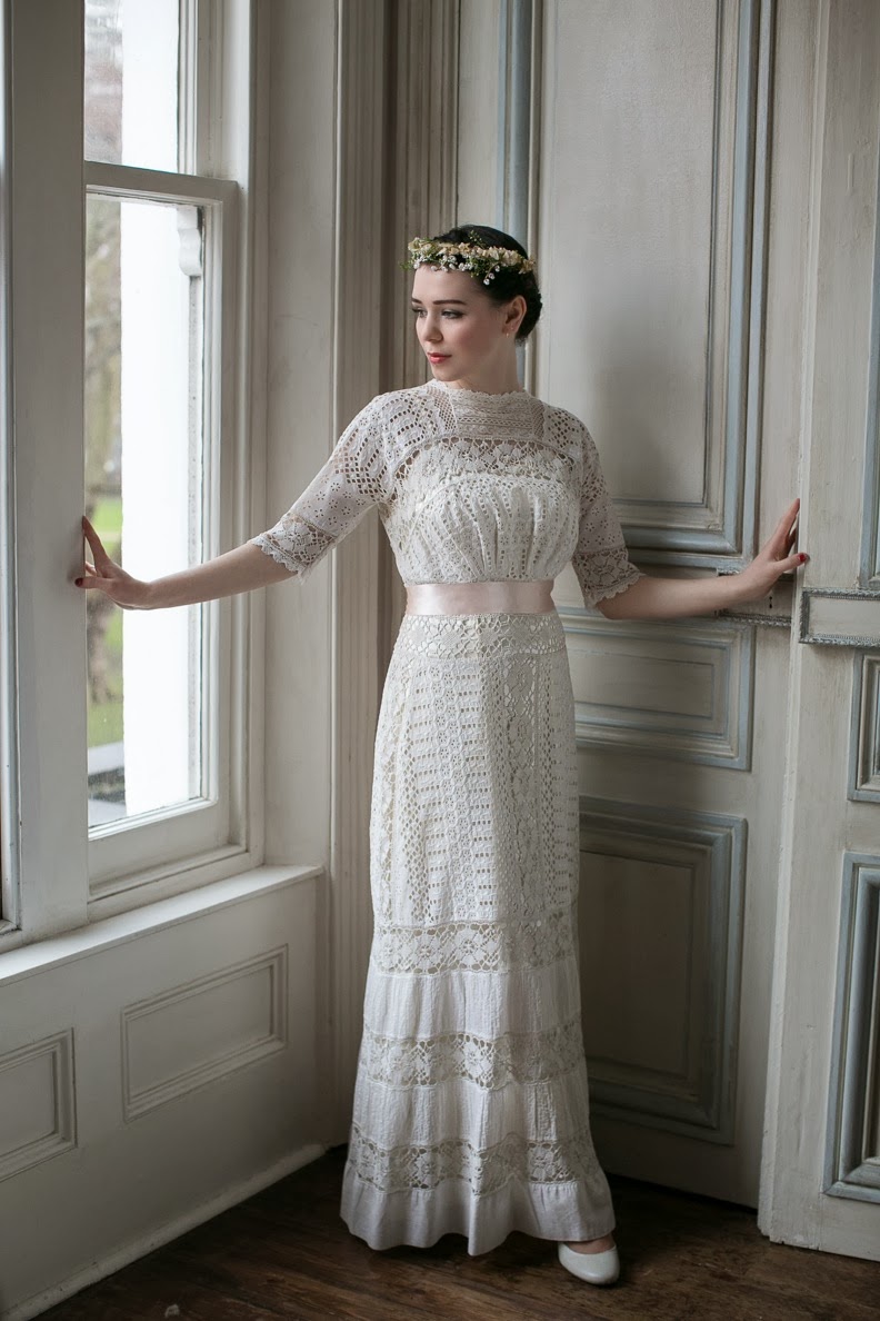 Edwardian lace wedding dress