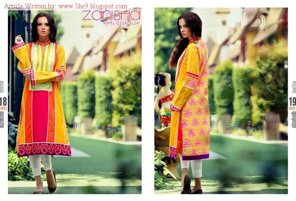Zanisha kurti collection by al zohaib textiles volume 2 Zanisha kurti collection by al