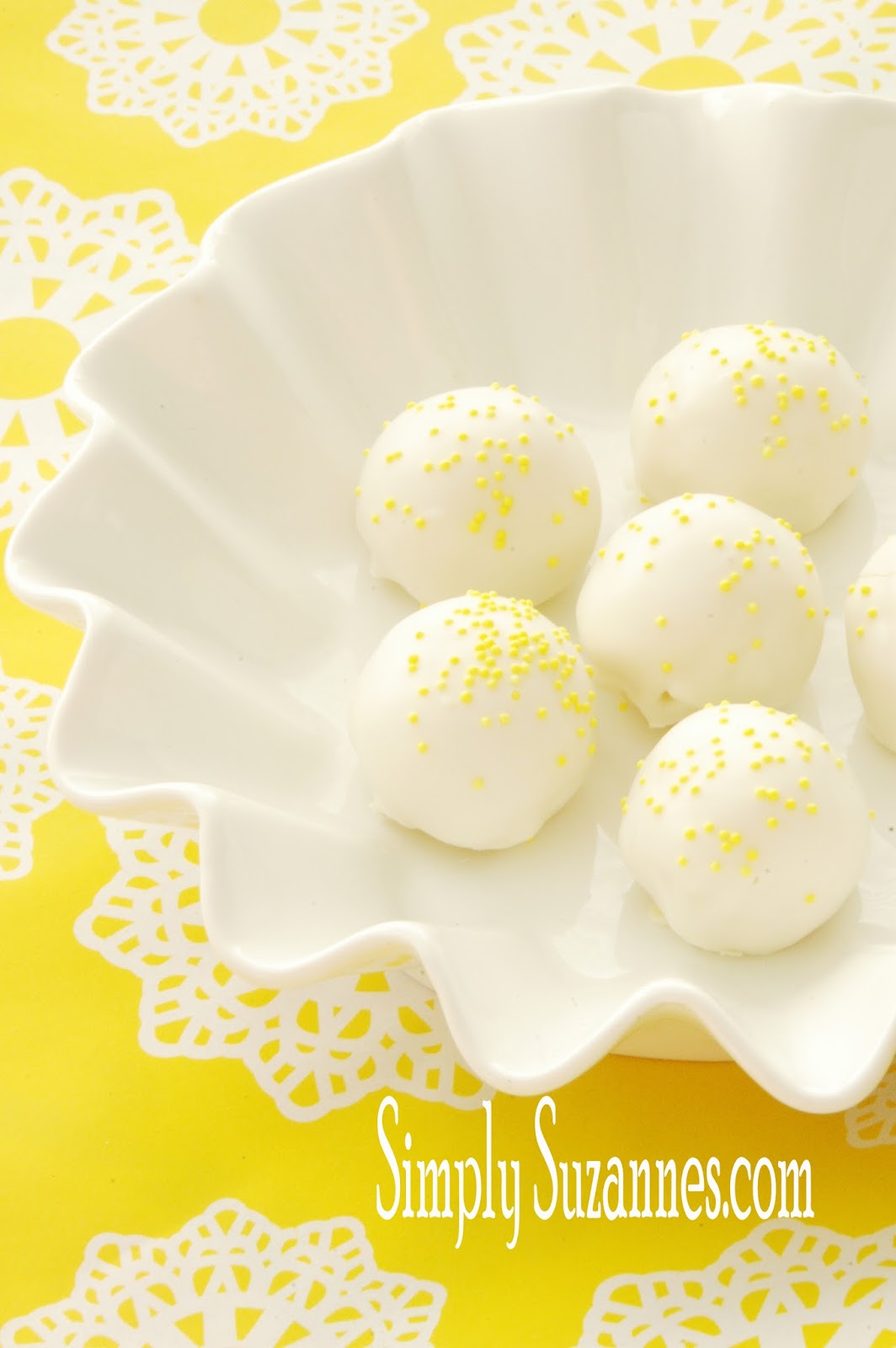 Simply Suzanne's AT HOME lemon cake batter truffles