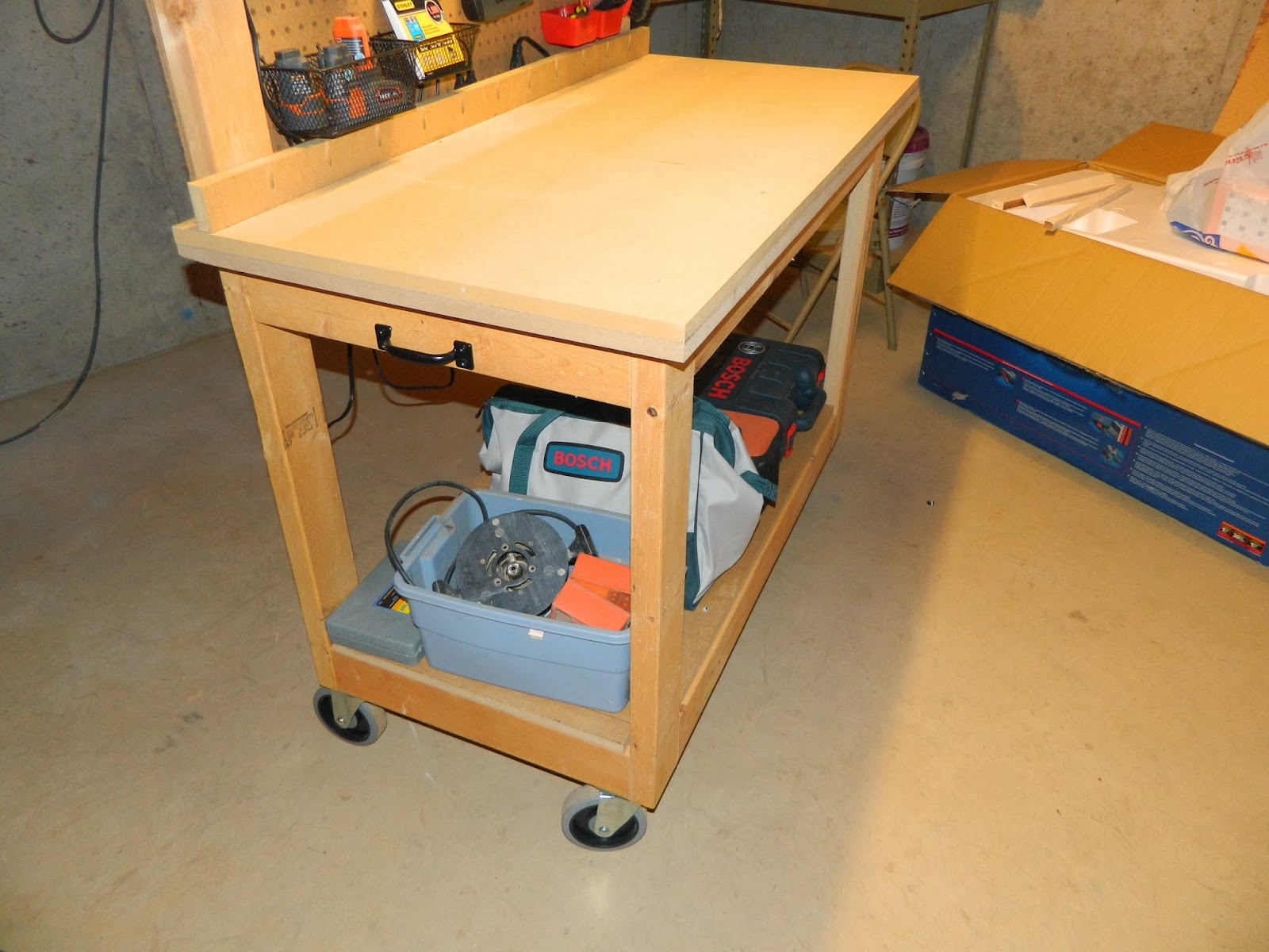 Tony's Handyman Corner 2x4 Workbench w/ Shoplight and Peg Board